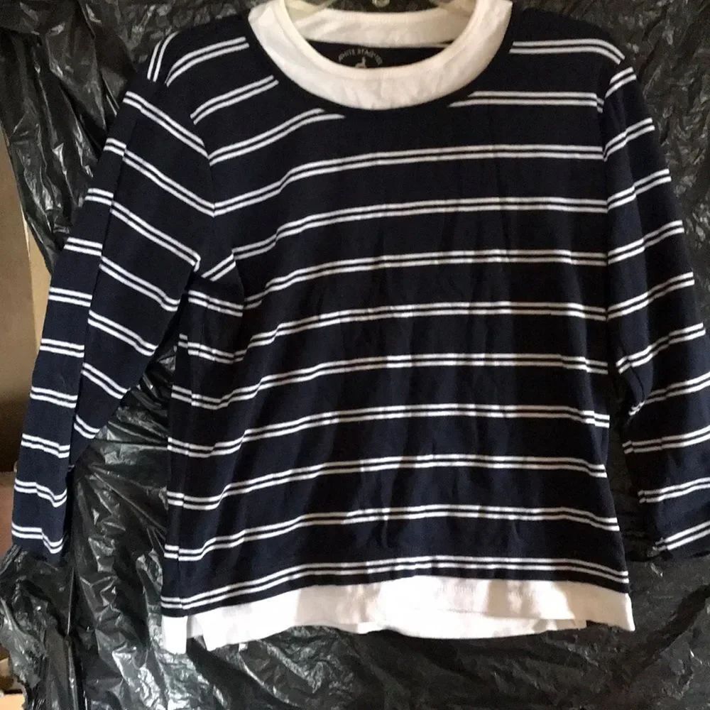 White Stag Tee Navy and White Stripped Top sz. S